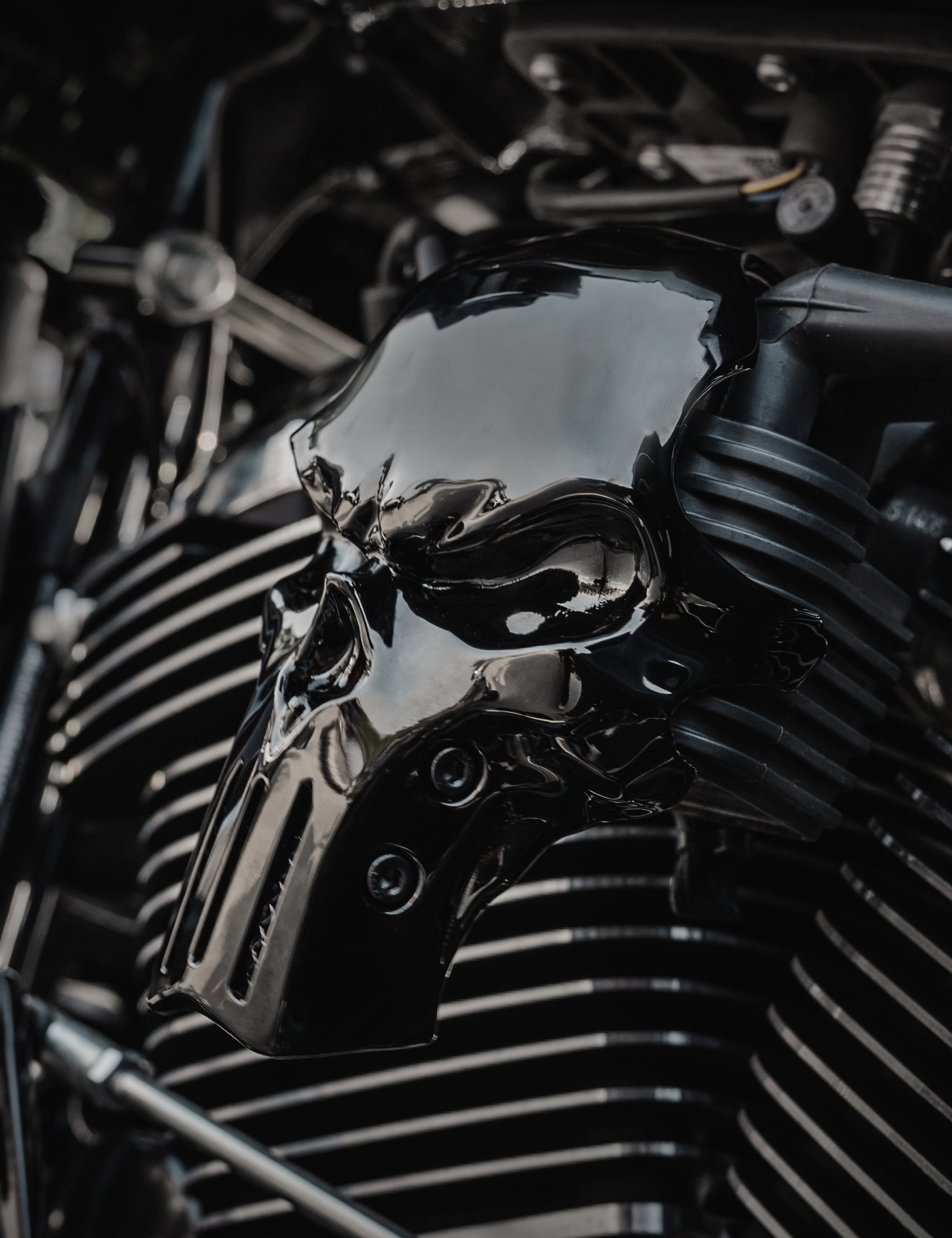 Harley Motorcycle Skull Ignition Coil Cover
