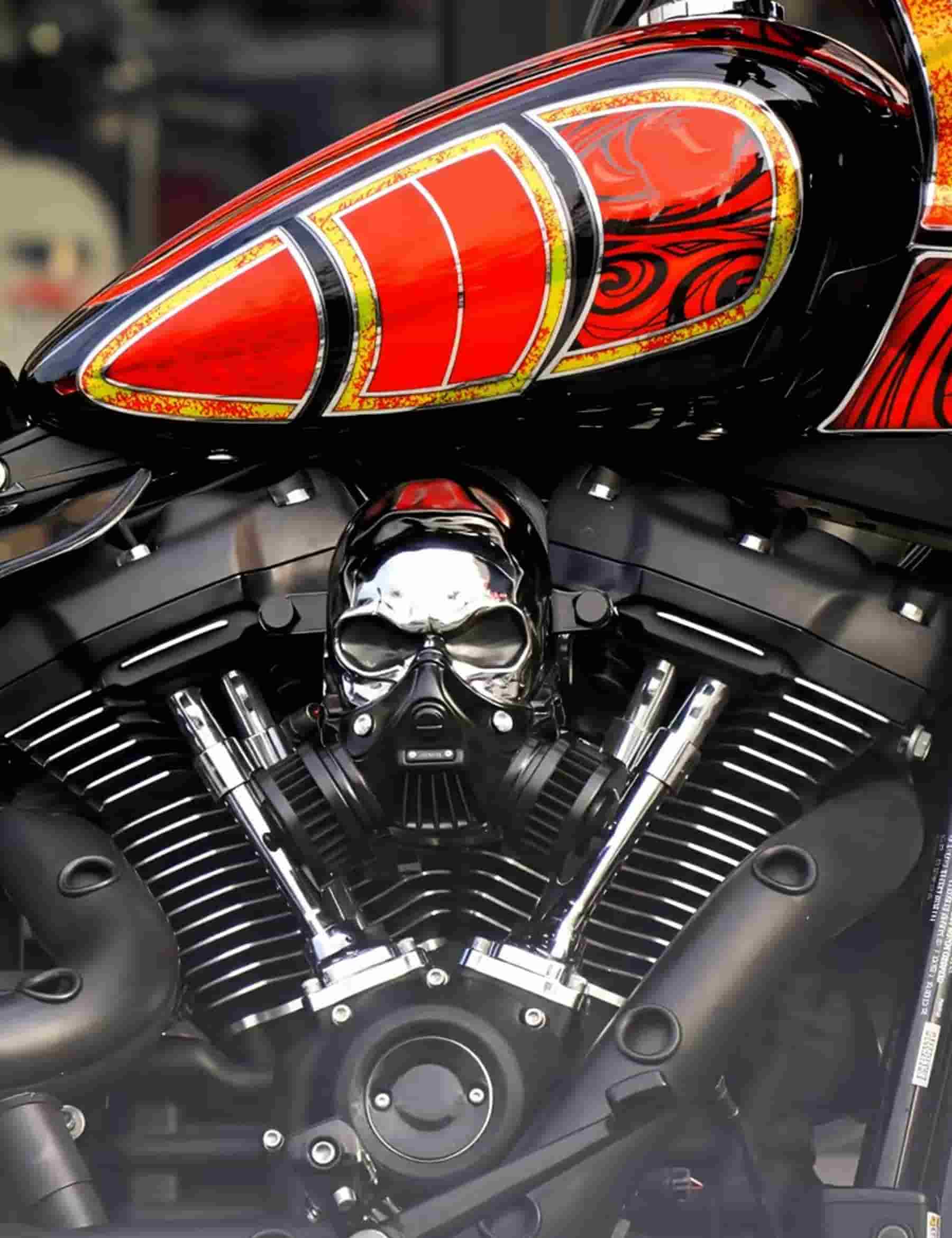 Motorcycle Skull Air Filter for Harley Air Cleaner CNC Aluminum Magnesium Harley Davidson 2000-up Touring 2000-up Softail - Image 9