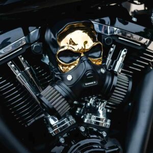 Motorcycle Skull Air Filter for Harley Air Cleaner CNC Aluminum Magnesium Harley Davidson 2000-up Touring 2000-up Softail