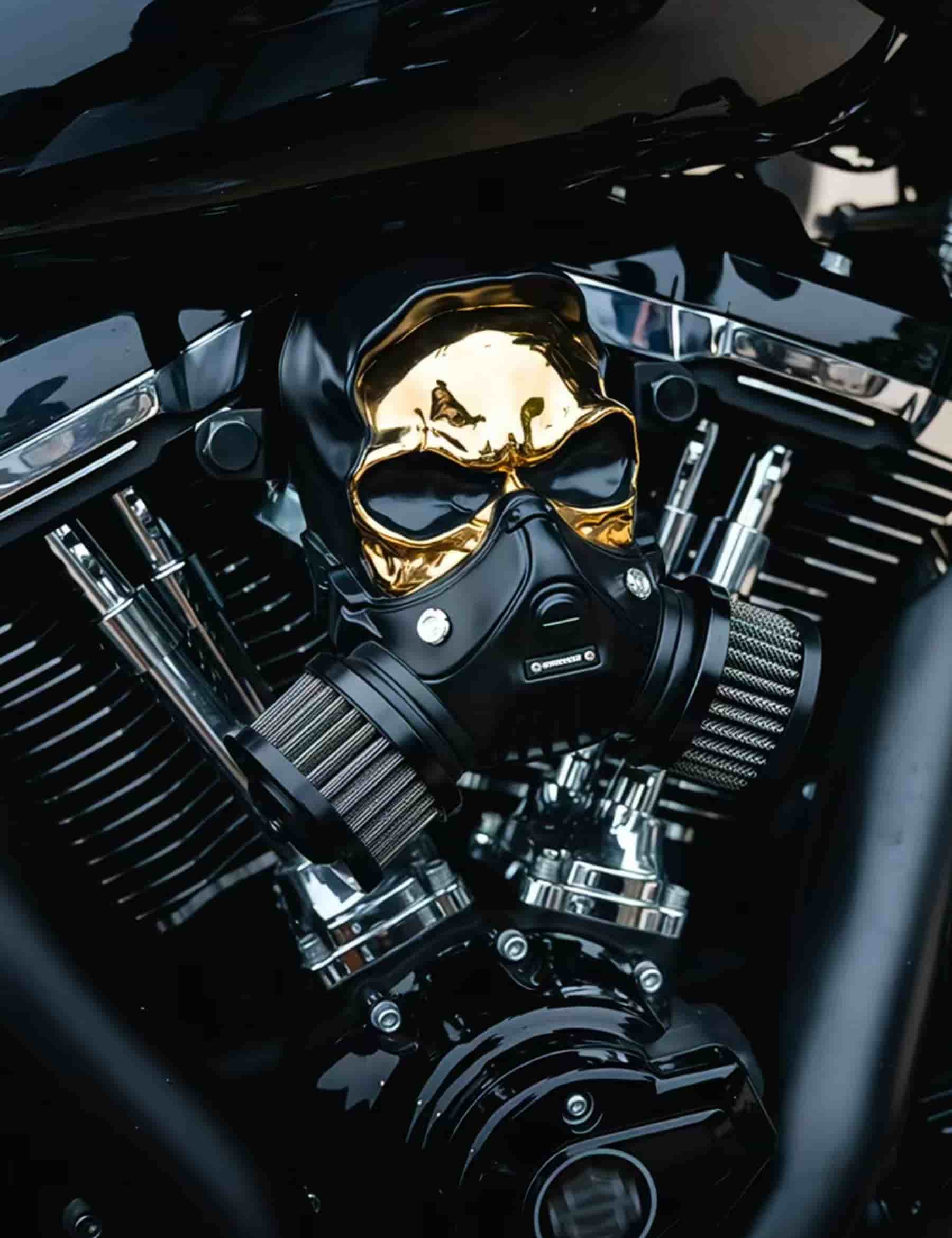 Motorcycle Skull Air Filter for Harley Air Cleaner CNC Aluminum Magnesium Harley Davidson 2000-up Touring 2000-up Softail