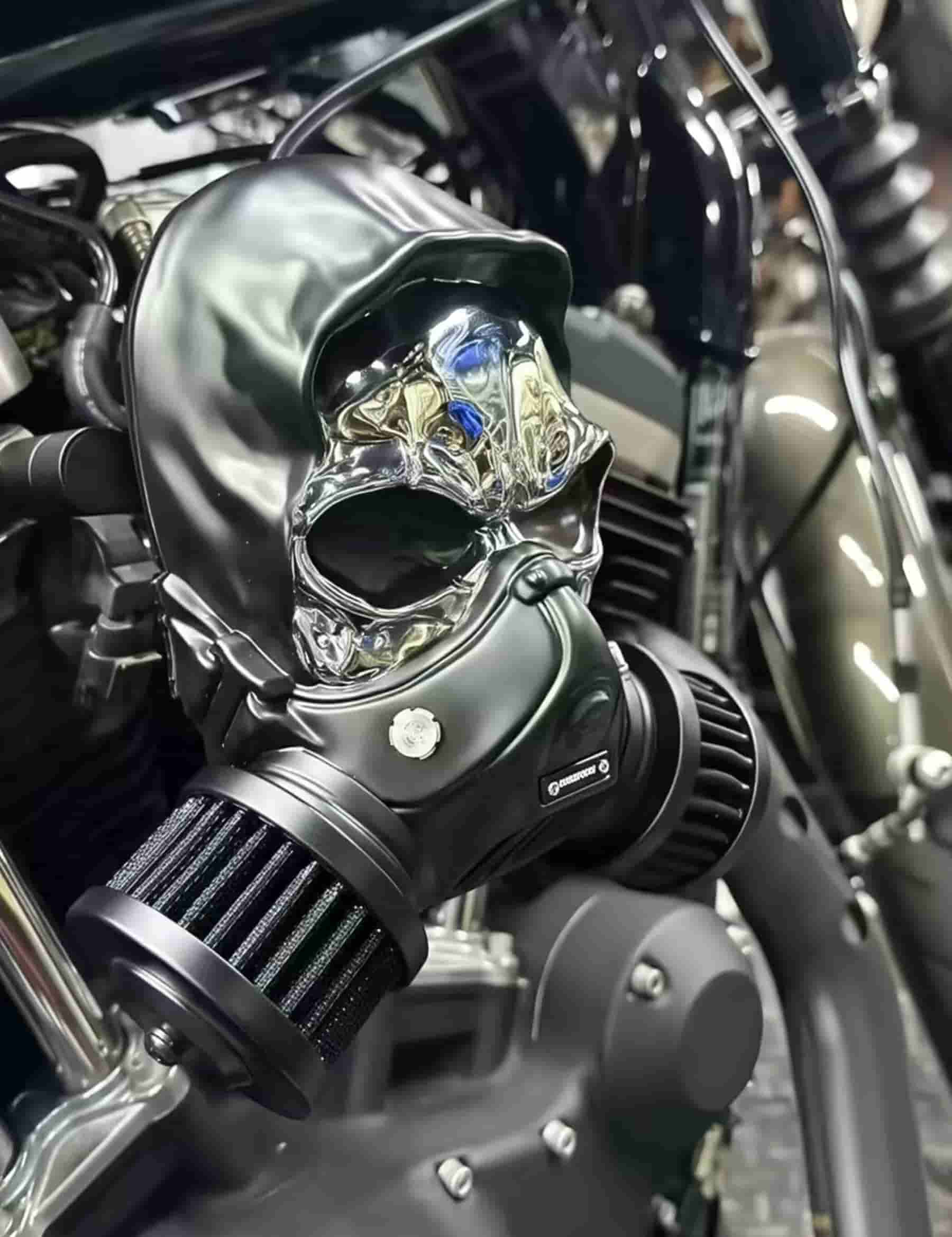 Motorcycle Skull Air Filter for Harley Air Cleaner CNC Aluminum Magnesium Harley Davidson 2000-up Touring 2000-up Softail - Image 7