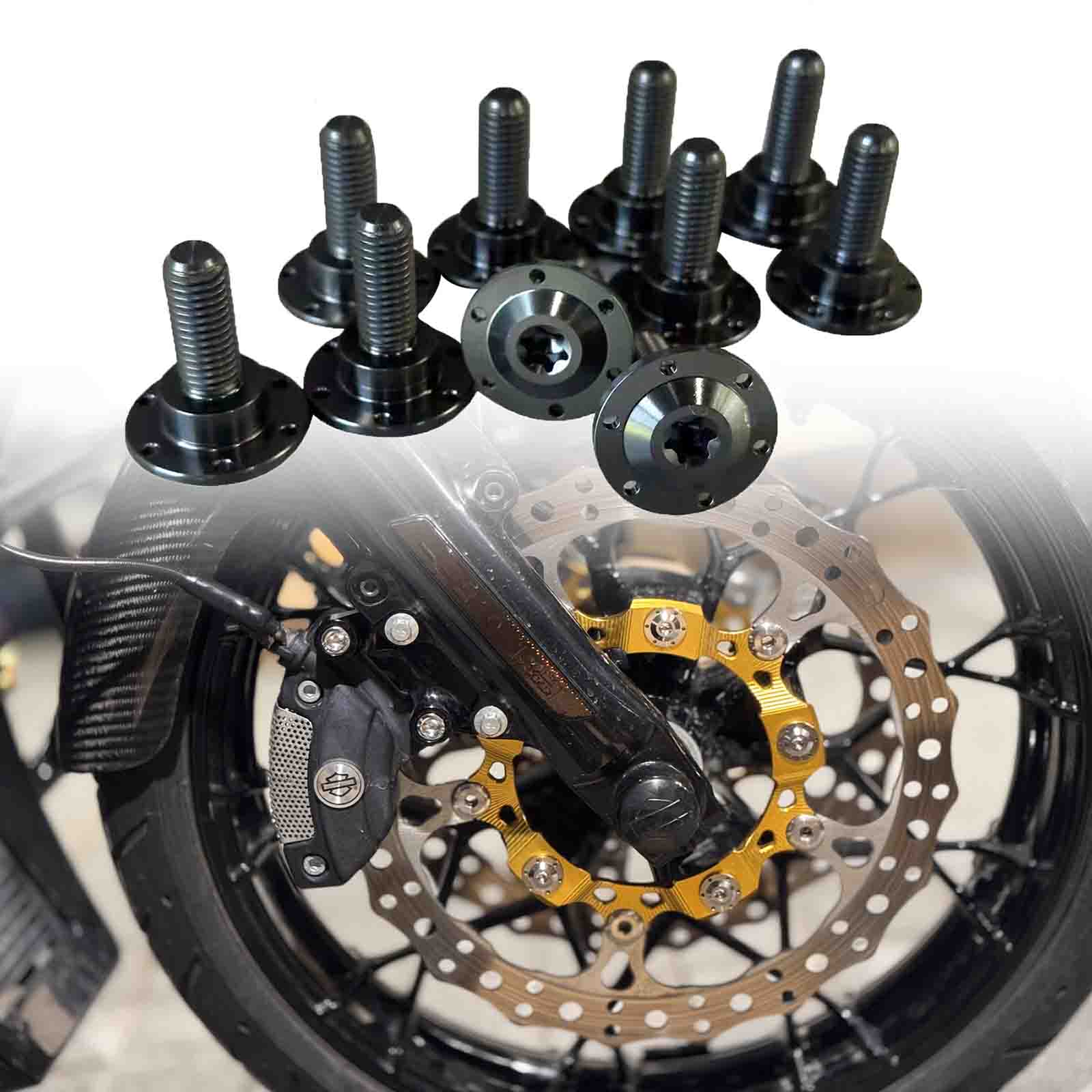 Titanium Brake Rotor Bolts for 2014-2025 Harley Touring