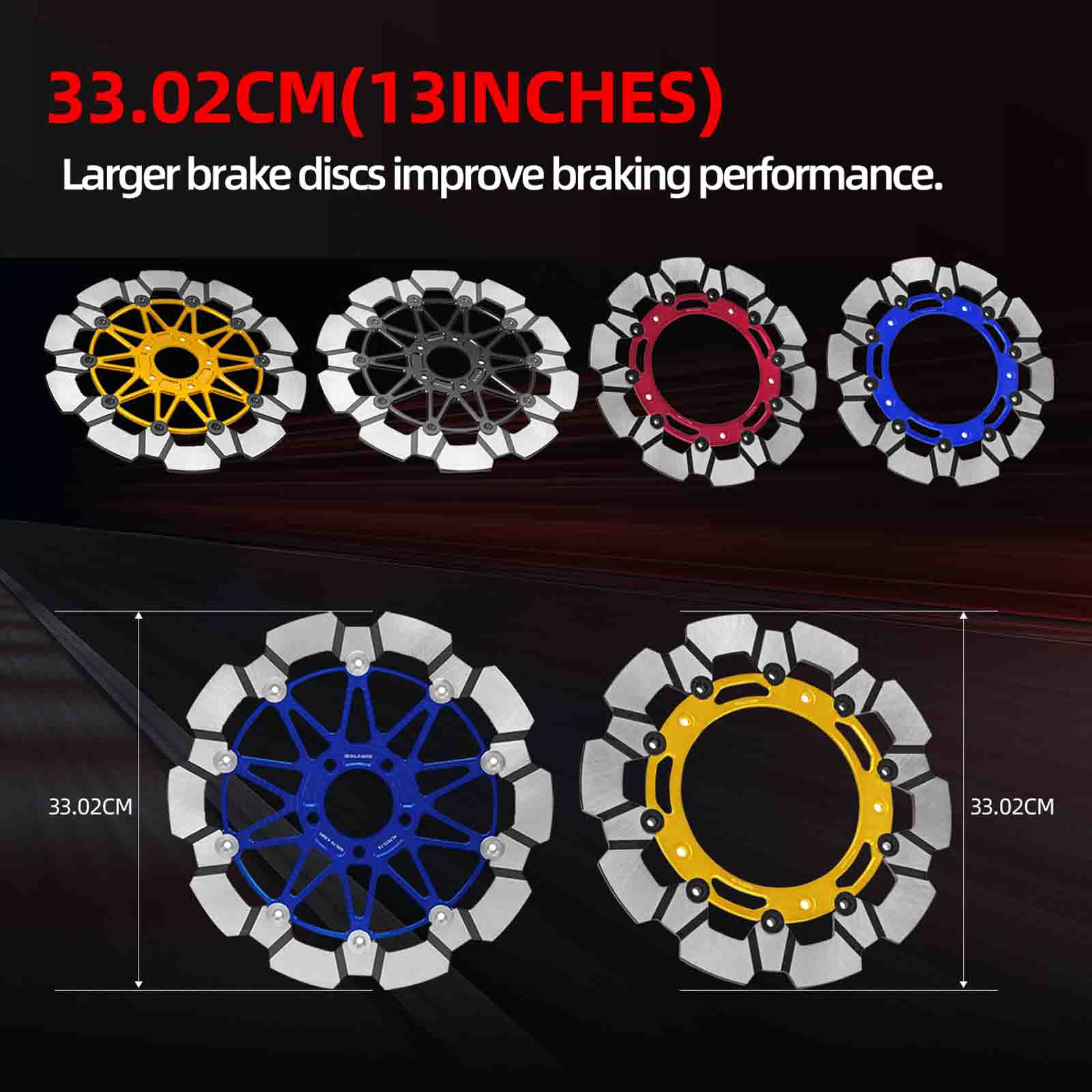 13" Front Rear Brake Rotor for Harley 2017-2023 Road Glide Street Glide Road King Electra Glide Ultra Limited Tri Glide with 11.8-inch Rotors - Image 3