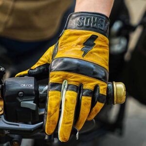 Retro Leather Motorcycle Riding Gloves | Touchscreen Hard Knuckle