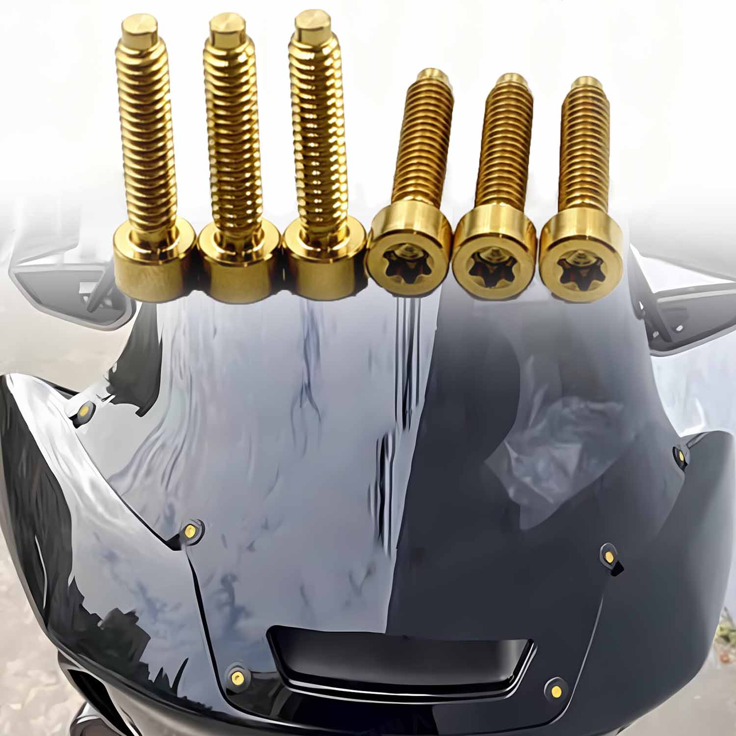6 Pcs Titanium Alloy Motorcycle Windshield Bolts | Harley 2022-2025 Low Rider ST
