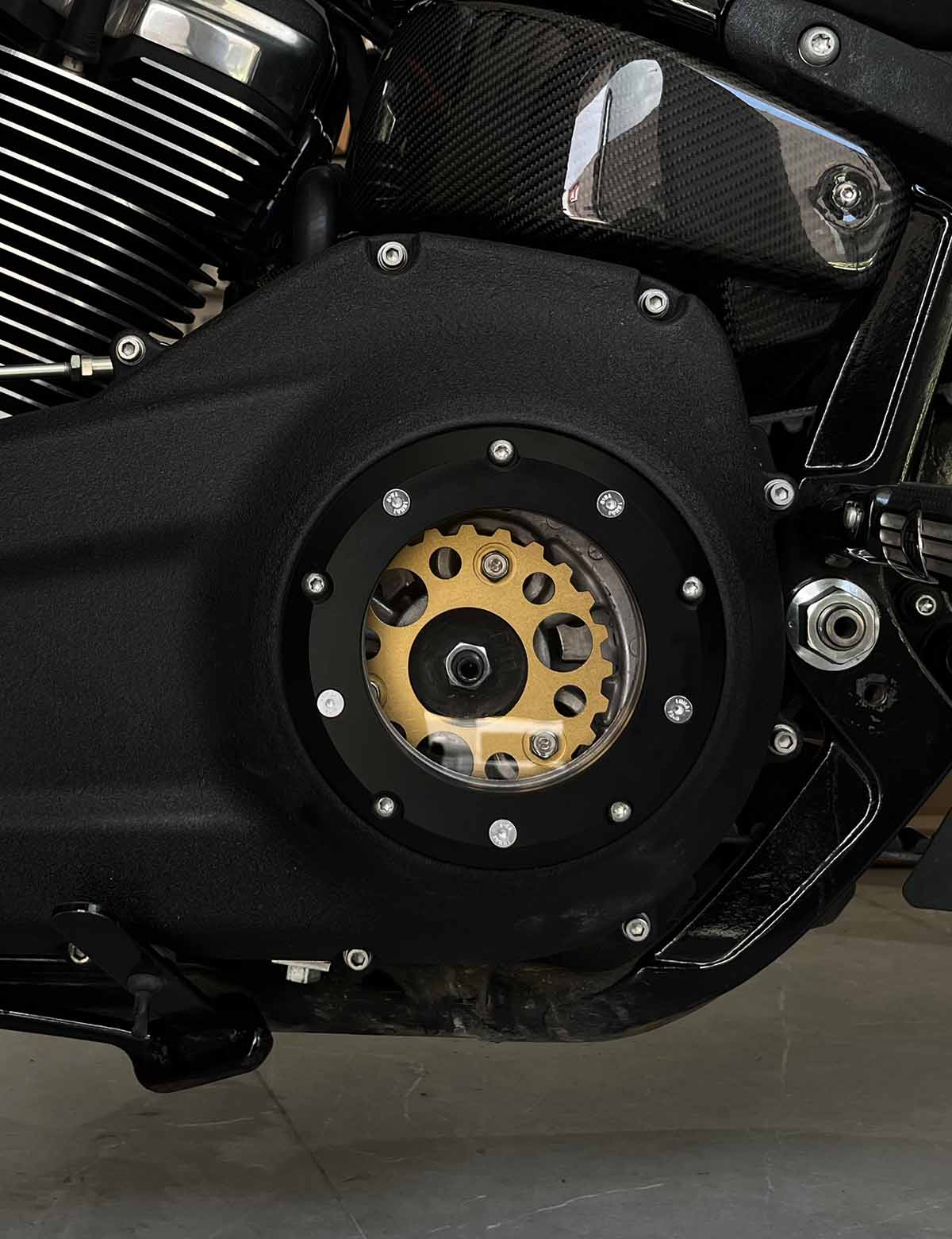 Transparent Derby Cover / Pressure Plate | Harley M8 Engine 2017-after Touring Model, 2020-after Softail Model - Image 2
