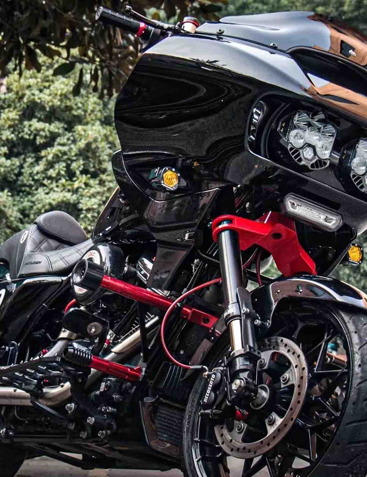 Racing Front Rear Crash Bar | Highway Engine Guard | Harley 2009-after Touring Models - Image 3