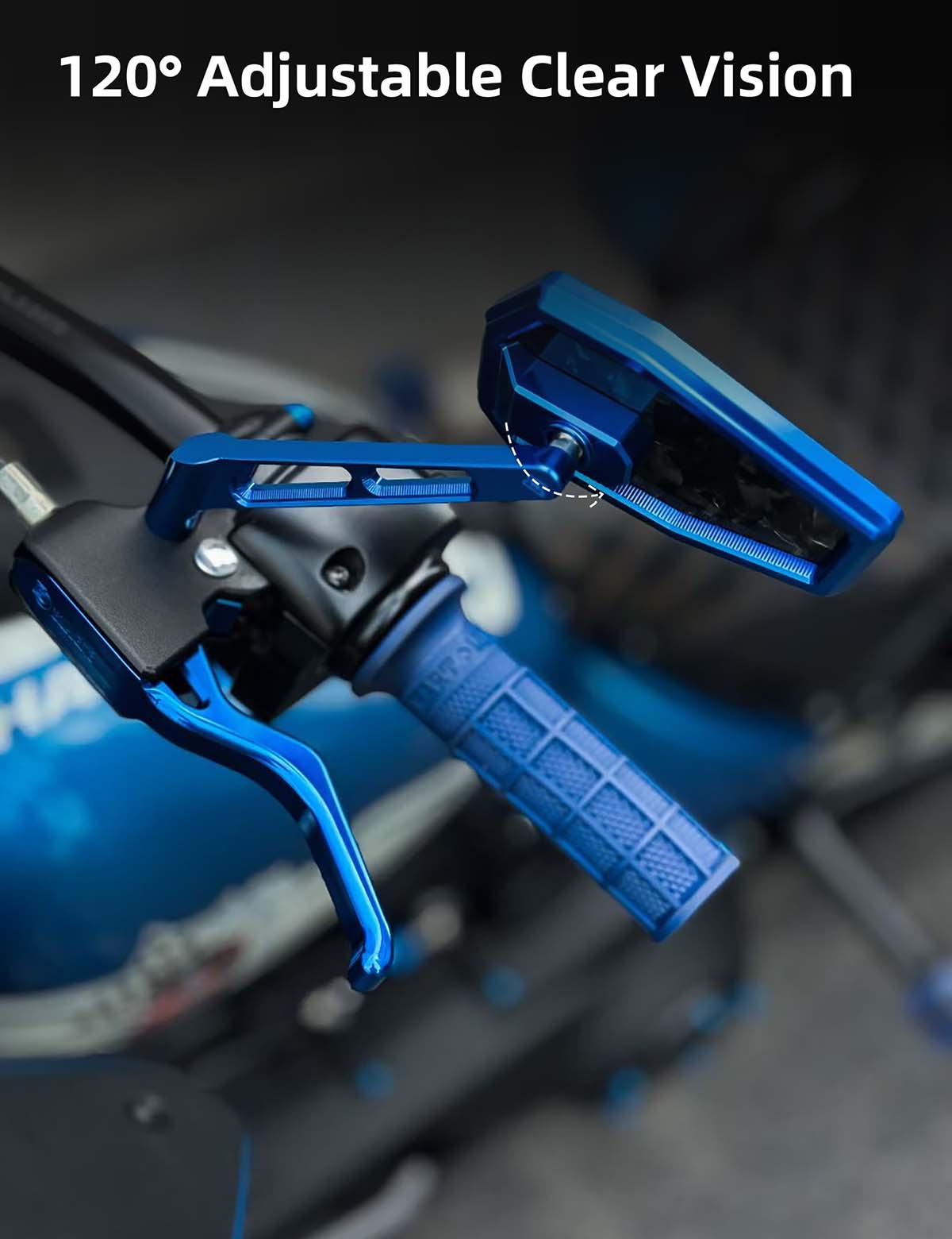 Motorcycle Rear View Mirror Carbon Fiber | Aluminum |120° Adjustable Lightweight | Harley Davidson Universal Model - Image 5