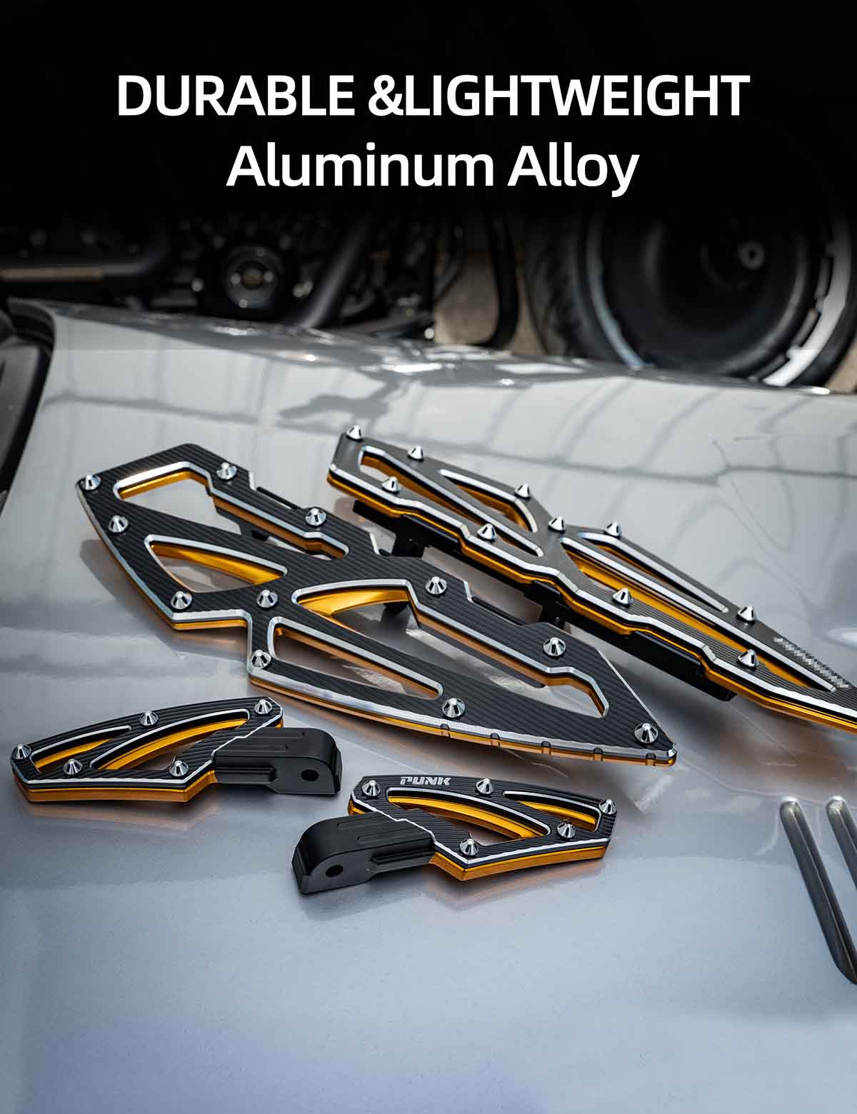 Front and Rear Foot Pegs Kits | Anti-Slip | Aluminum | Harley Davidson 2000-2025 Softail, 1999-2025 Touring - Image 12