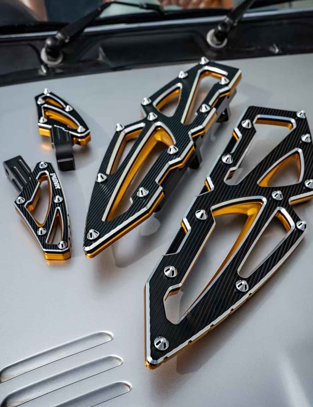Front and Rear Foot Pegs Kits | Anti-Slip | Aluminum | Harley Davidson 2000-2025 Softail, 1999-2025 Touring - Image 6