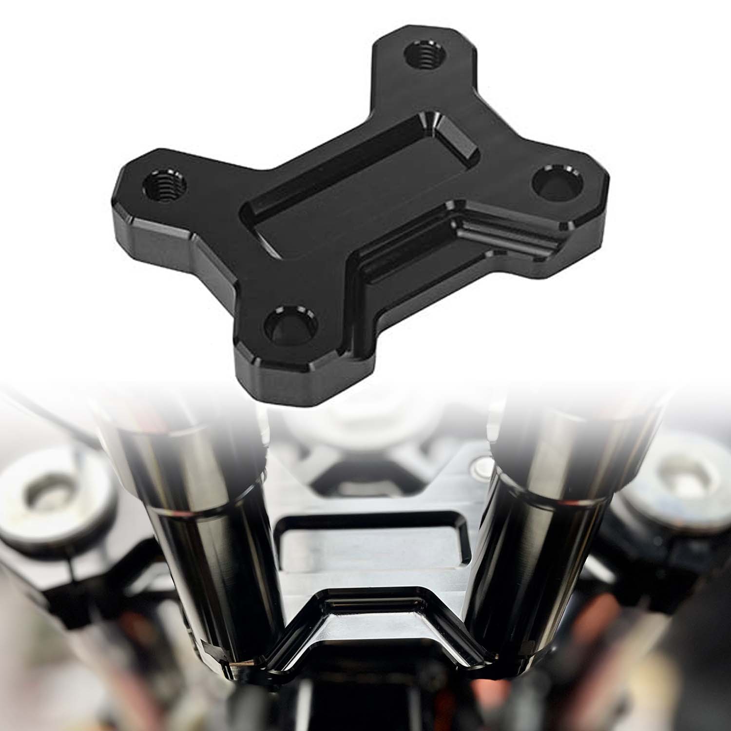 2" Pullback 1" Rise Handlebar Pullback Riser Clamp T-Bar Riser Adapter | Harley Touring Road Glide Street Glide Softail Models