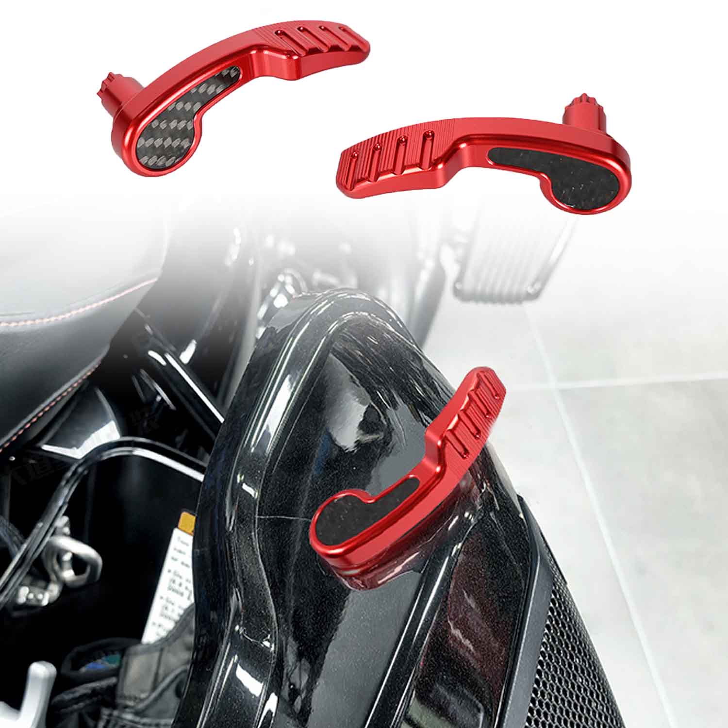 Motorcycle Saddlebag Latch Kit | Carbon Fiber&Aluminium Alloy | Saddle Bag Lifter | 2014-2026 Harley Touring