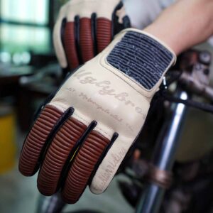 Spring Fall Goatskin Motorcycle Gloves | Hard Knuckles YKK Zipper Touchscreen