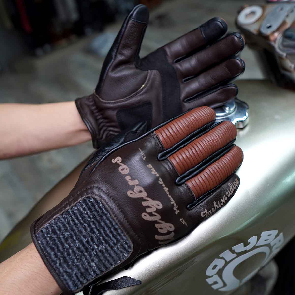 Spring Fall Goatskin Motorcycle Gloves | Hard Knuckles YKK Zipper Touchscreen - Image 3