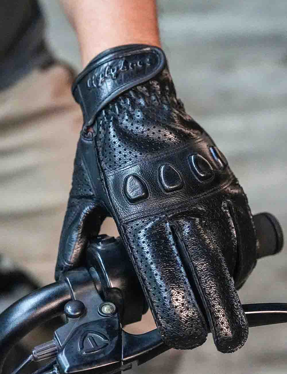 Retro Horsehide Motorcycle Gloves | Breathable Touchscreen Hard Knuckles for Spring Autumn - Image 11