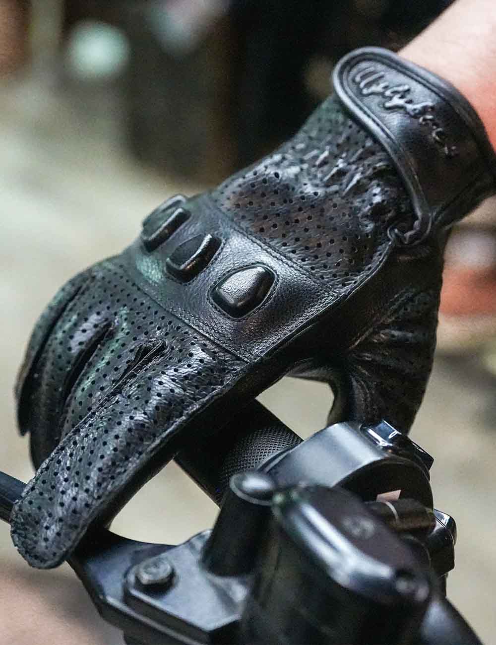 Retro Horsehide Motorcycle Gloves | Breathable Touchscreen Hard Knuckles for Spring Autumn - Image 12