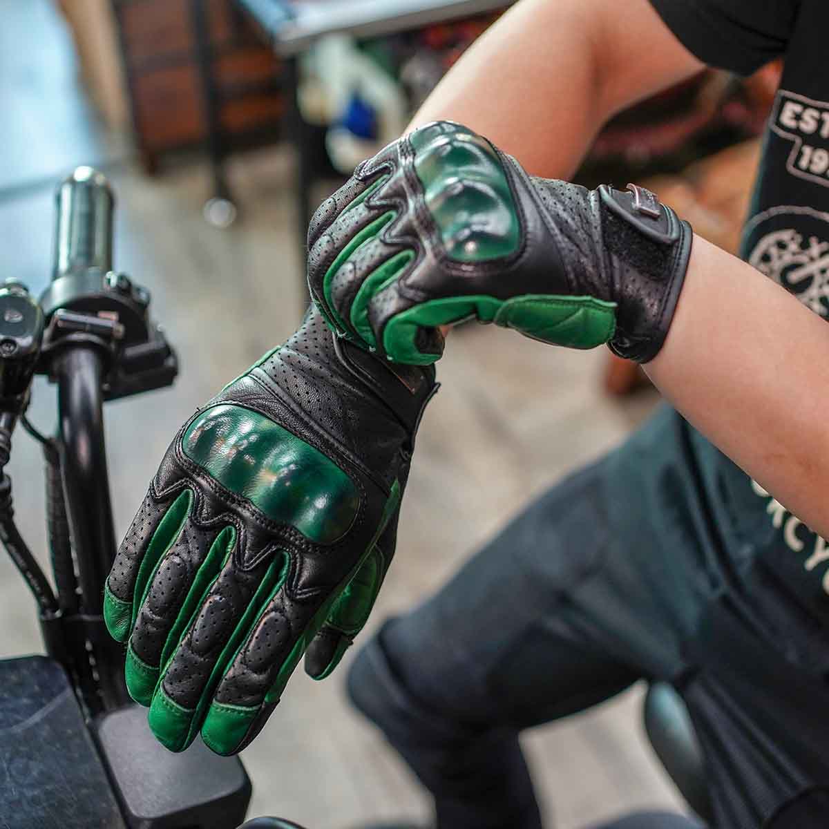 Retro Goatskin Motorcycle Gloves | Hard Knuckles Breathable Touchscreen for Spring Summer Autumn - Image 2