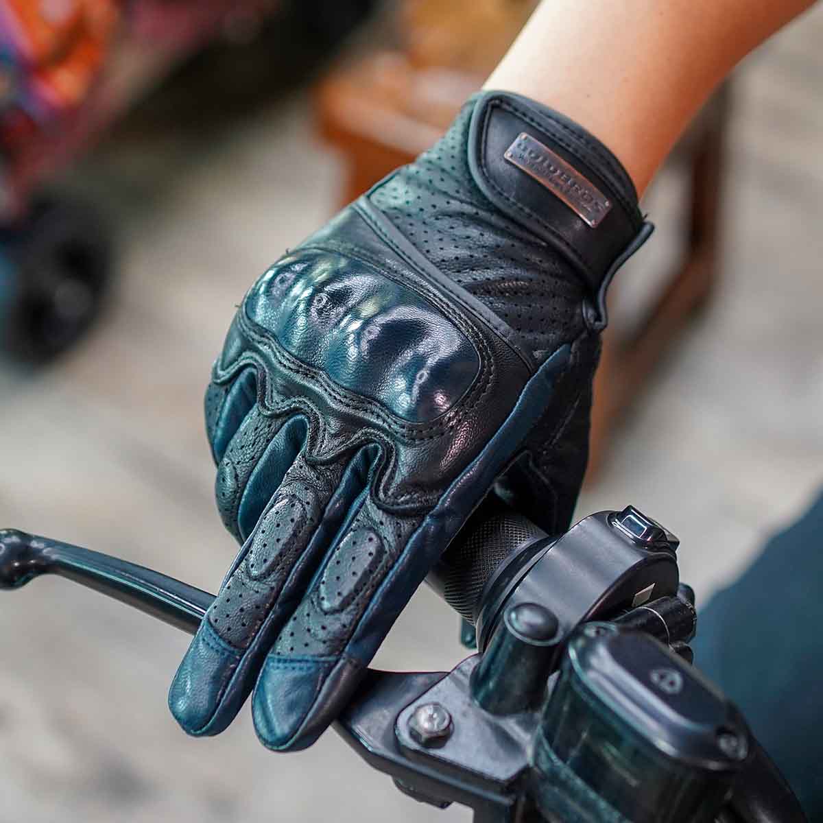 Retro Goatskin Motorcycle Gloves | Hard Knuckles Breathable Touchscreen for Spring Summer Autumn - Image 3