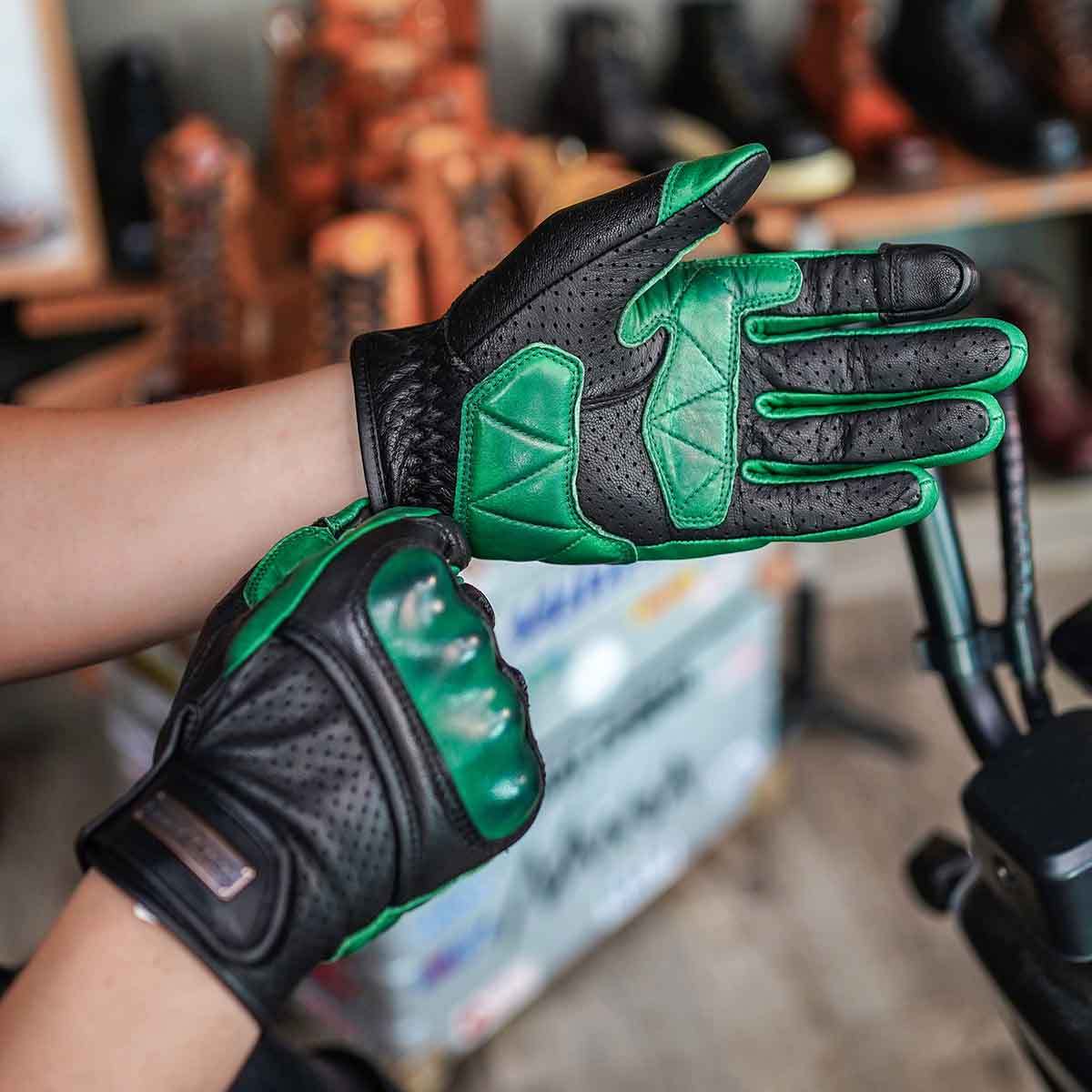 Retro Goatskin Motorcycle Gloves | Hard Knuckles Breathable Touchscreen for Spring Summer Autumn - Image 5