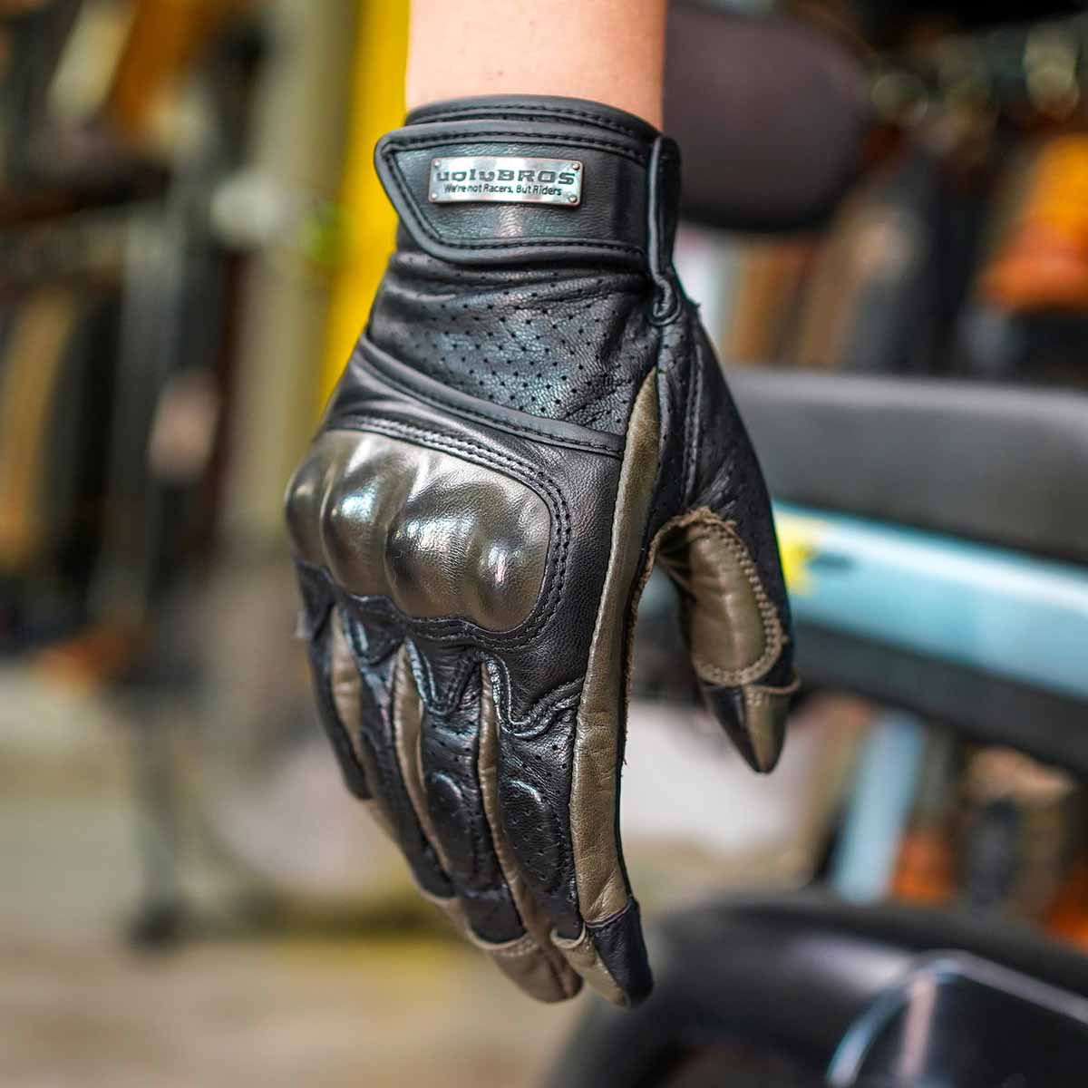 Retro Goatskin Motorcycle Gloves | Hard Knuckles Breathable Touchscreen for Spring Summer Autumn - Image 6