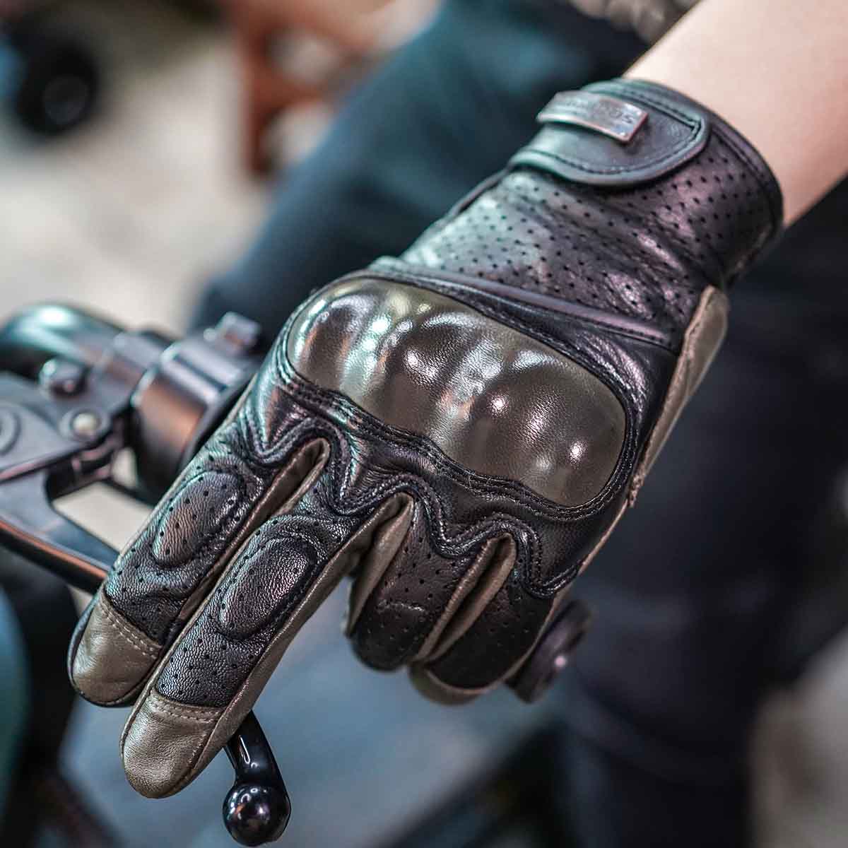 Retro Goatskin Motorcycle Gloves | Hard Knuckles Breathable Touchscreen for Spring Summer Autumn - Image 8