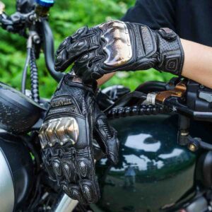 Retro Leather Motorcycle Gloves | Warm Waterproof Windproof Shockproof Touchscreen Hard Knuckles