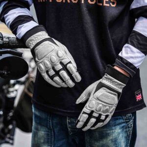 Retro Leather Motorcycle Gloves | Breathable Touchscreen Shockproof Anti-Slip Hard Knuckles Thickened Palm Pad