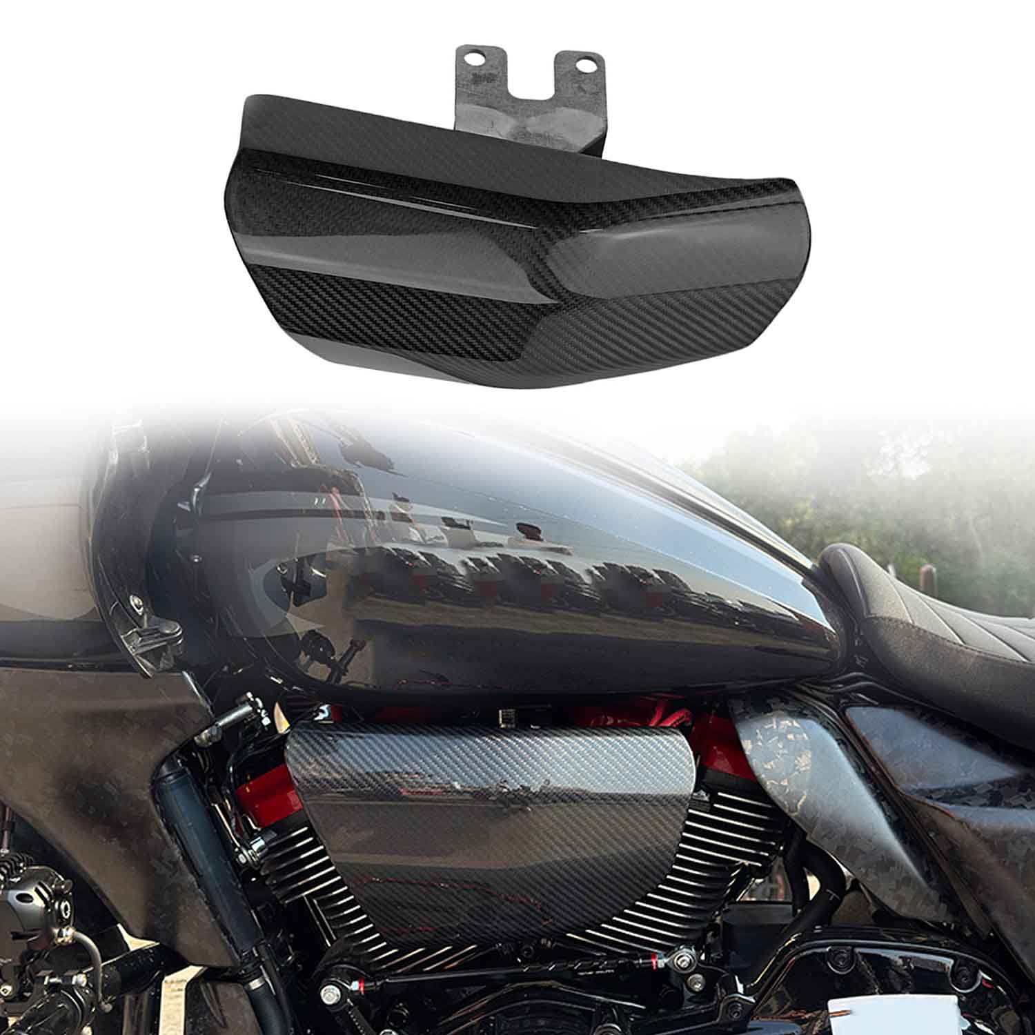 Rear Cylinder Cooling Deflector | Carbon Fiber Heat Air Deflector | Harley 2017-after Touring Models