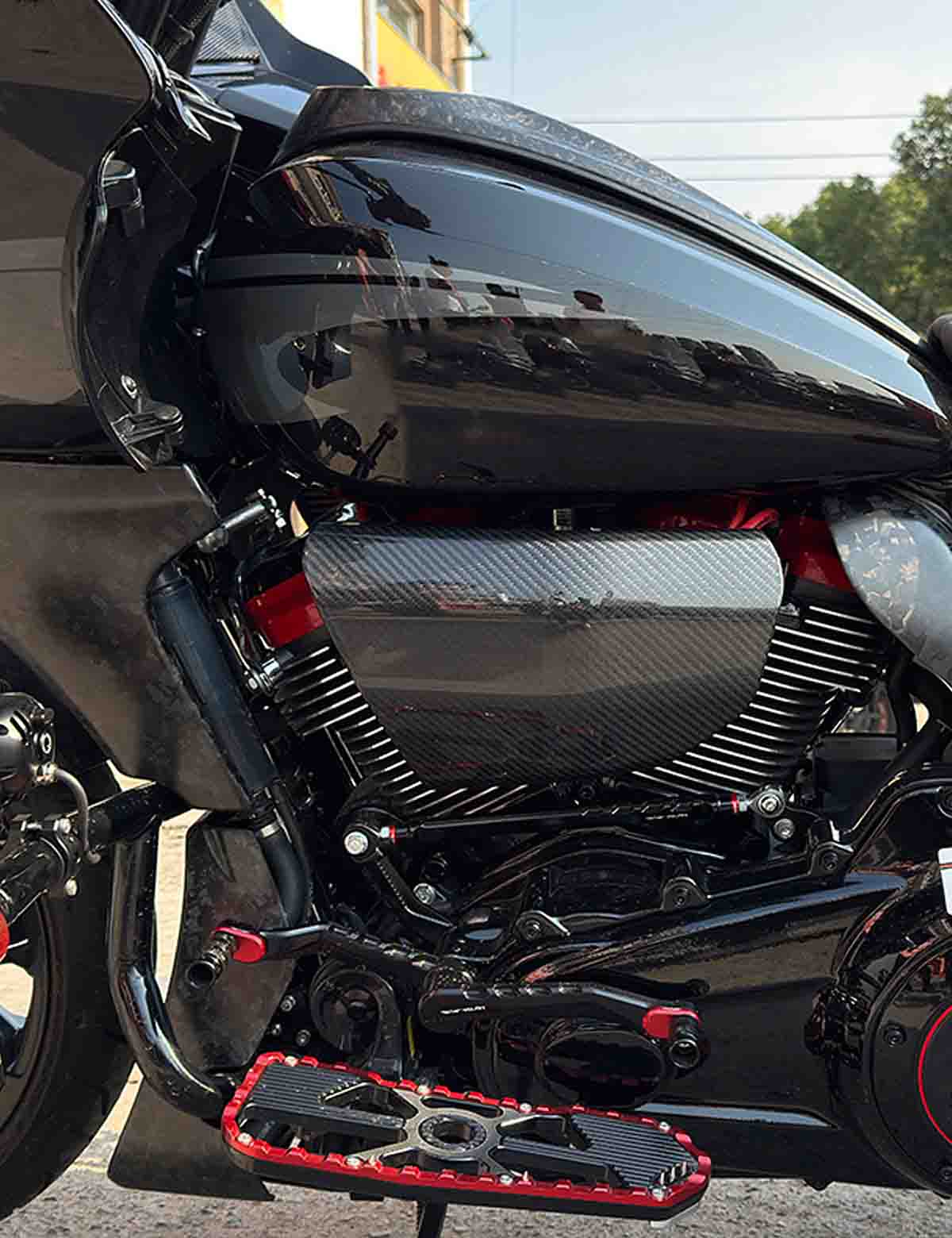 Rear Cylinder Cooling Deflector | Carbon Fiber Heat Air Deflector | Harley 2017-after Touring Models - Image 2