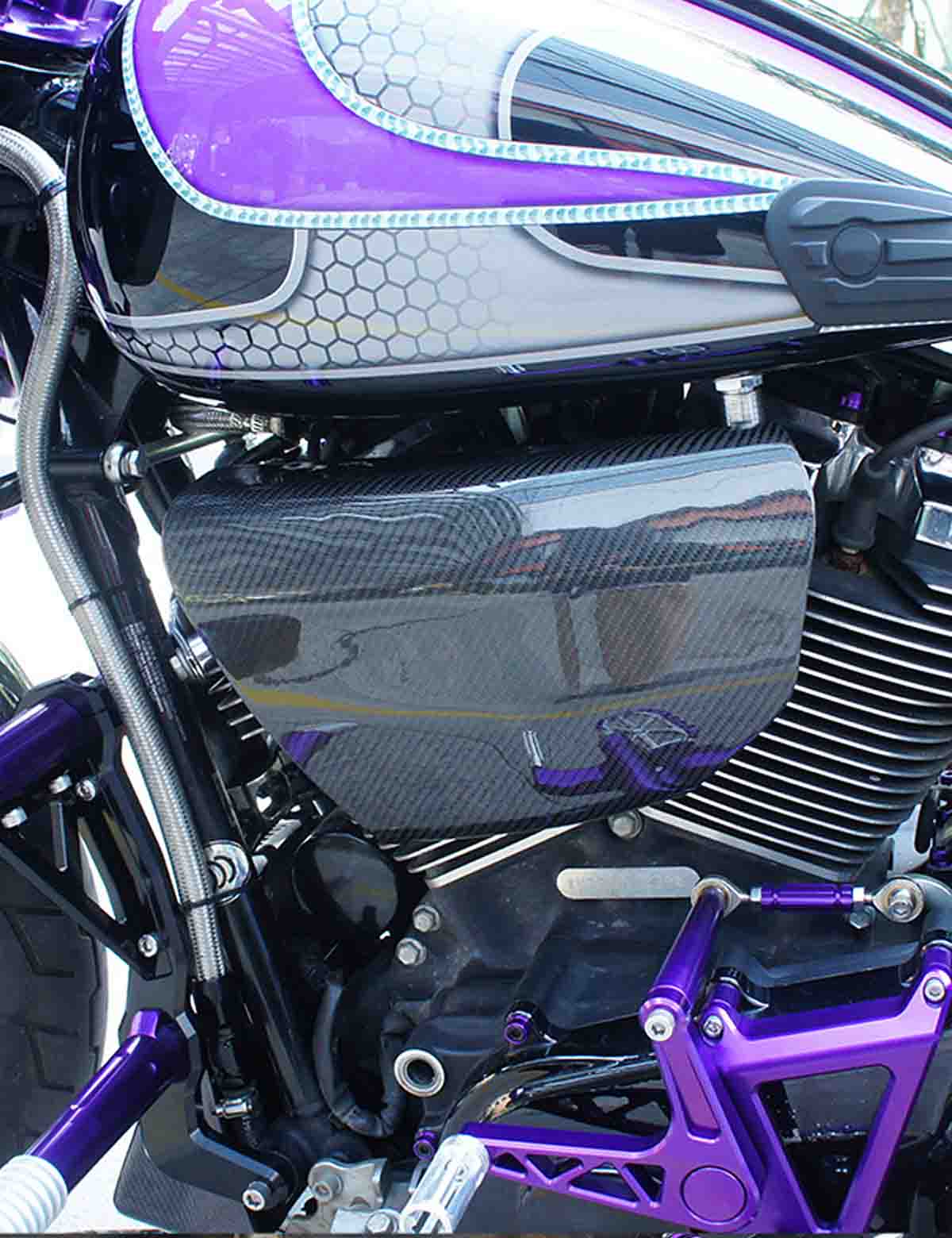 Rear Cylinder Cooling Deflector | Carbon Fiber Heat Air Deflector | Harley 2017-after Touring Models - Image 3