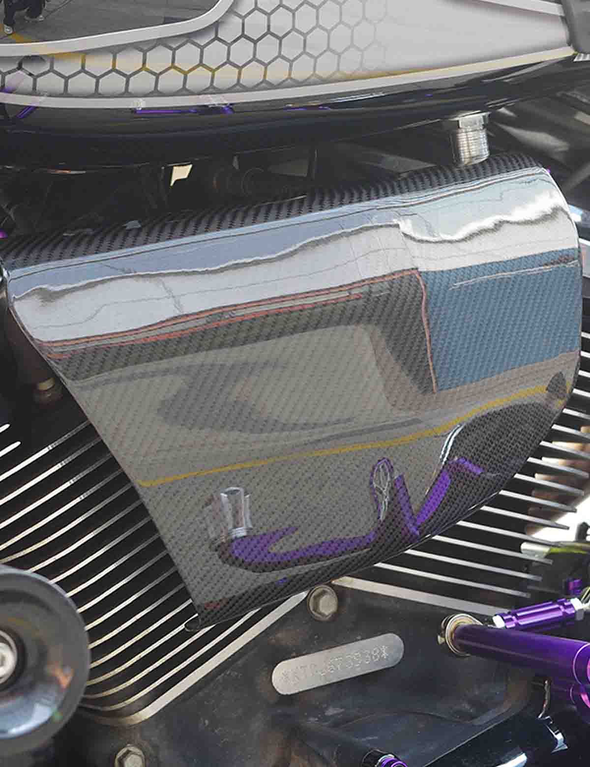 Rear Cylinder Cooling Deflector | Carbon Fiber Heat Air Deflector | Harley 2017-after Touring Models - Image 5
