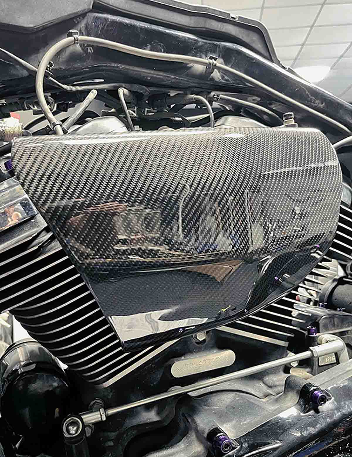 Rear Cylinder Cooling Deflector | Carbon Fiber Heat Air Deflector | Harley 2017-after Touring Models - Image 6