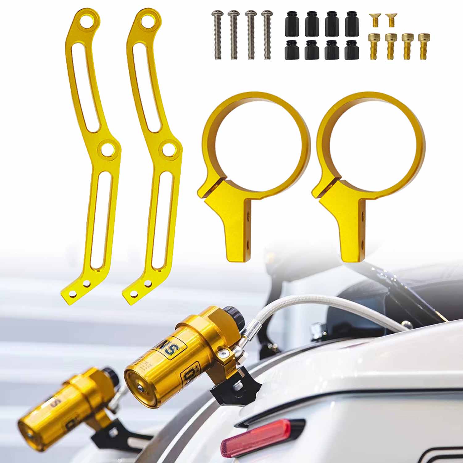 Motorcycle Reservoir Shock Bracket Mount Clamps | 2014-after Harley Touring Models
