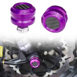 Front Axle Nut Cover Caps Carbon Fiber | CNC Aluminum Fits Harley 2023-after 121CVO Road Glide Street Glide ST, 117 Road Glide Street Glide